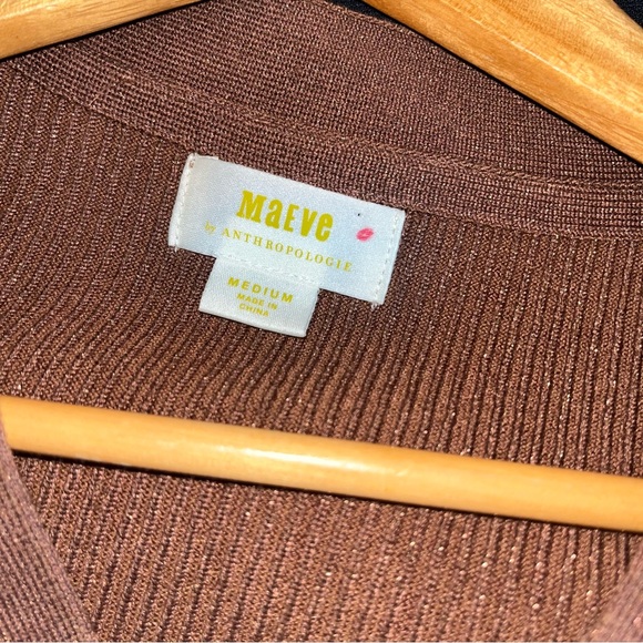 Anthropologie Brown V-Neck Sweater - Picture 8 of 9